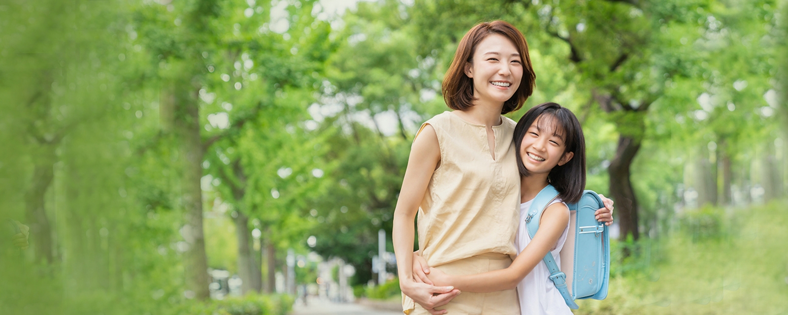 mother and daugher in park